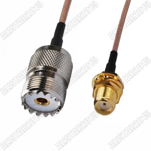 SMA Female to UHF SO-239 SO239 Female Jack Lot Pigtail Jumper RG316 Coax Cable - Picture 1 of 3