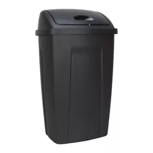 Mainstays 13 Gallon Trash Can, Plastic Swing Top Kitchen Garbage Trash Can, Blac - Picture 1 of 8