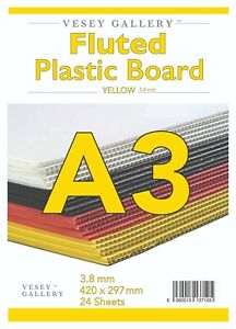 A3 Fluted Corex Display Board. Weather proof plastic sheets. Pack of 24