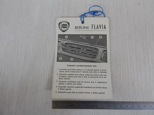 RARO TALLONCINO VETTURE NUOVE LANCIA FLAVIA ISTRUZIONI COMANDI AERAZIONE - Foto 1 di 2