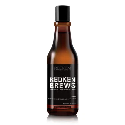 Redken Brews 3 in 1 Shampoo Conditioner Duschgel 300 Ml alle Haut-und Haar-Typen