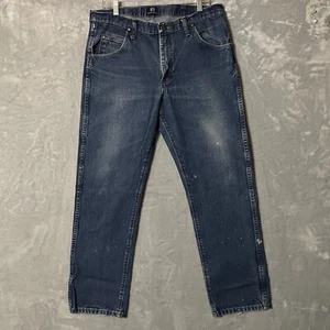 Jeans Wrangler uomo 36x30 47MWZ regular fit blu usato denim cowboy invecchiato - Foto 1 di 19