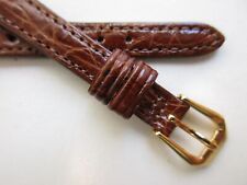 BARINGTON brown crocodile print 10 MM leather watch band strap - Eulit Germany G