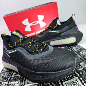Under Armour US 13 Men's Black Green Yellow Pink -UA HOVR Phantom 4 -3027669 New - Picture 1 of 18