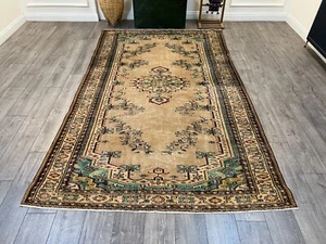 Großer türkischer Teppich, handgefertigter Teppich, antiker Oushak-Teppich, Vintage Flächenteppich, 6 x 9,8 Fuß - Bild 1 von 11