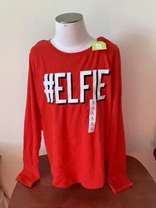 Crazy 8 Girls Elfie red shirt Holiday Christmas Size XLarge 14-16 New With Tags - Picture 1 of 4