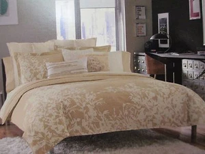 Kenneth Cole Reaction Home Radiant Gold Ivory Floral Duvet Cover - Full/Queen - Picture 1 of 6