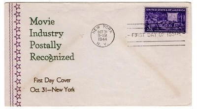 #926 Motion Pictures 50th Anniversary 1944 FDC - Linto #17/20 - Image 1 of 2