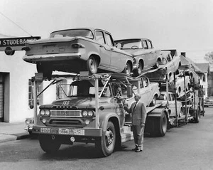 1960 STUDEBAKERS on CAR HAULER TRANSPORTER 8.5X11 Photo - Picture 1 of 1