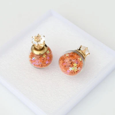 Pendiente de bola de cristal de doble cara Foto 1 de 3