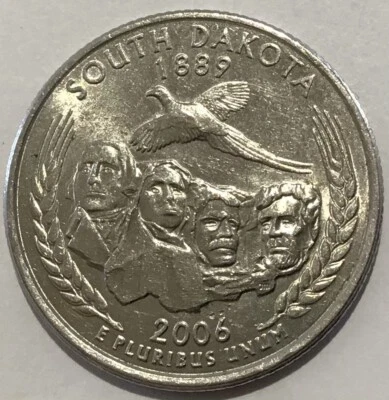 2006 D - South Dakota State Quarter with Doubled Die Tail Error -SU- #q152 - Image 1 of 4
