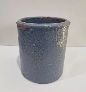 Cachepot planter blue-gray crackled glazed clay small succulent cactus orchid - Picture 1 of 6