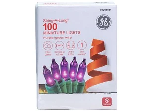 NEW! GE String A Long 100 ct Mini Lights - Purple Lights/Green Wire - FREE SHIP! - Picture 1 of 3