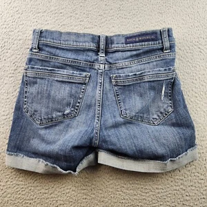 Rock & Republic Bumpershoot Womens Shorts Blue Sz 4 Denim Low Rise Cuffed Summer - Picture 1 of 10
