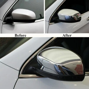 For Jeep Cherokee 2014-2018 Chrome Side Door Rearview Mirror Cover Trim Molding - Foto 1 di 7