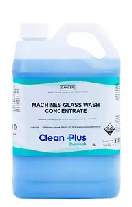 Clean Plus Machine Glass Wash Concentrate 5L Streak Free Glass Cleaner - Picture 1 of 3