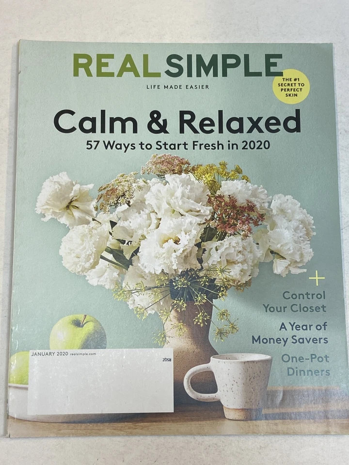 Real Simple Magazine Jan 2020 Calm Relaxed Control Your Closet One Pot Dinners - Image 1 of 1