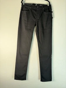 7 FOR ALL MANKIND Luxe Performance Plus Slimmy Jeans Mens Size 33 Black 7T028A22 - Picture 1 of 9