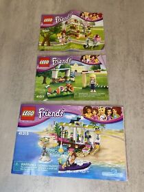 Lego Friends #41027 41011 41315 Instruction Manuals ONLY 