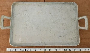Vintage Hand Forged Everlast Hammered Metal Serving Tray with flowers - Picture 1 of 3