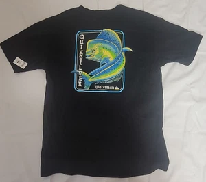 NUEVO CON ETIQUETAS QUIKSILVER WATERMAN Camiseta Negra Talla Pequeña Algodón Dorado Gráfico Mágico - Imagen 1 de 9
