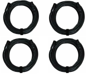 Audio2000'S E02125E4 Pack de 4 câbles microphone équilibrés 25 pieds XLR femelle vers mâle - Photo 1/3