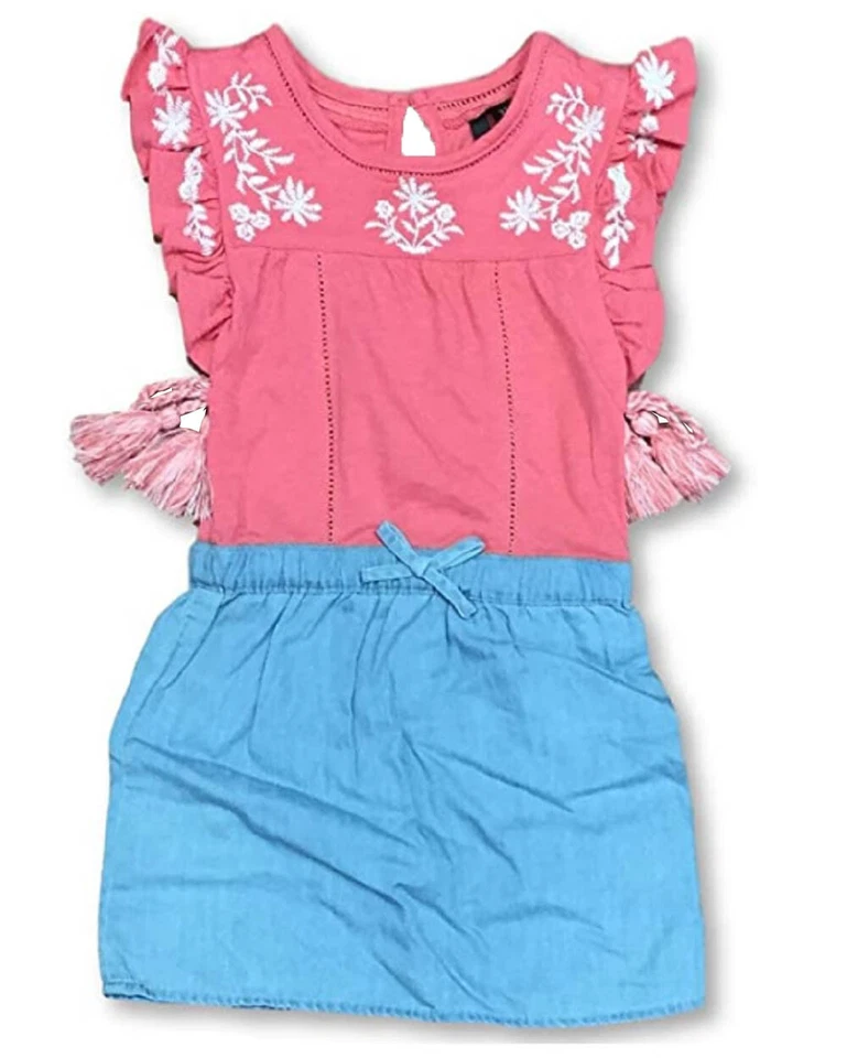 Joe's девочек платье цельный коралл крестьянин верхний джинсовой ткани синяя юбка - Изображение 1 из 2