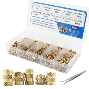 M2-M6 Twill Knurled Brass Embed Insert Nut for Hot Heat Melt Molding 3D Print - Picture 1 of 17