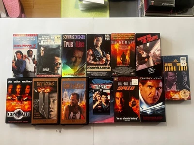Action Movies VHS LOT, 13 Titles, Sealed, Die Hard, True Lies, Speed, Fugitive - Image 1 of 4