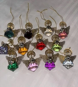 Vintage 12er Set Linpeng Geburtsstein Engel Weihnachtsschmuck - Bild 1 von 10