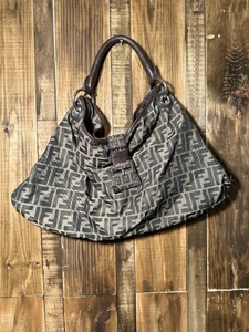 Borsa a tracolla Fendi marrone Zucca tela logo tracolla pelle LEGGERE DESCRIZIONE - Foto 1 di 21