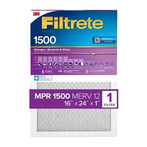 3M Filtrete 16 in. W x 24 in. H x 1 in. D 12 MERV Pleated Air Filter (Pack of 4) - Picture 1 of 5