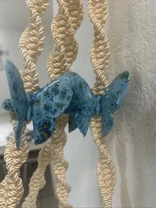 LG 5ft Macrame Hanging Butterfly Hard Plastic Glass Table Plant Hanger Boho RETR - Picture 1 of 24