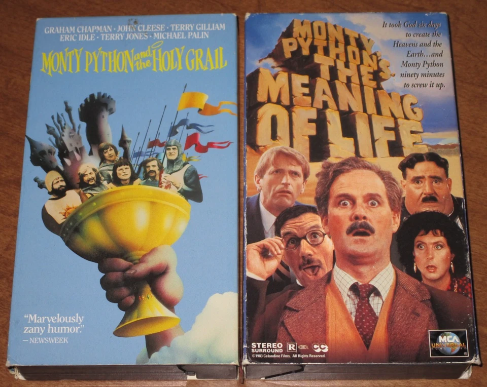 MONTY PYTHON'S The Meaning of Life, AND THE HOLY GRAIL Lot 2 VHS Comedy Tapes - Image 1 of 4