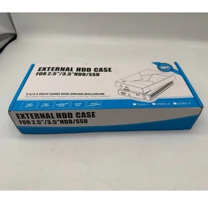 External HDD SSD Case for 2.5" 3.5" Hard Drive Enclosure USB 3.0 Type-C New - Picture 1 of 7