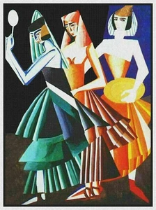 Costume Dance 7 Veils Art Deco Aleksandra  Ekster Counted Cross Stitch Pattern - Picture 1 of 4