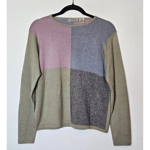 Kevo Collection Vintage Damen Pullover Large Color Block Seide Kaschmir Pastell - Bild 1 von 3