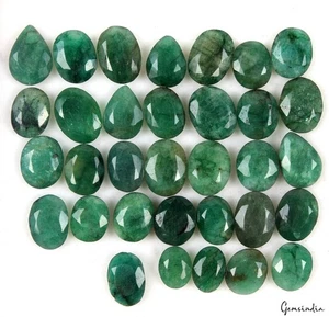 109 Ct/33 Pc Natural Green Colombian Emerald Loose Gemstones Lot MIx Cut 9-12mm - Picture 1 of 7