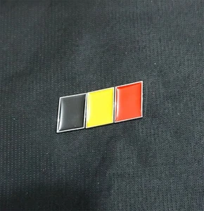1x Chrome Silver Belgium Flag Metal Sticker Badge Decal Emblem Turbo Motors Door - Picture 1 of 11