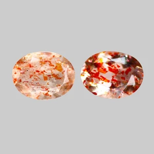 2.08Ct [2 Pcs Pair] Stunning Perfect Oval 8 x 6 MM 100% Natural Red Dot Andesine - Picture 1 of 5