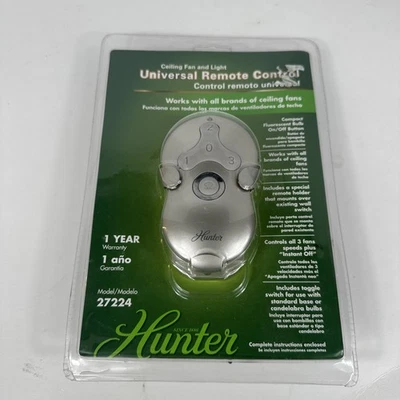 Hunter Universal Ceiling Fan Remote Control 3-Speed Model 27224 New Sealed - Image 1 of 4