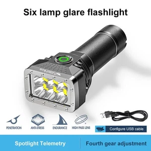 Linterna táctica antorcha brillo USB LED alta caza camping recargable - Imagen 1 de 11