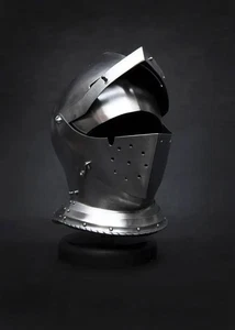 Medieval Close Helmet – Handmade 16th Century Knight Armor Helmet Replica - Picture 1 of 7