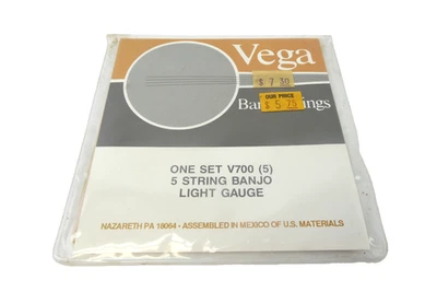 Vintage Unused Vega Banjo Strings V700 5 String Light Gauge Martin & Co - Image 1 of 2