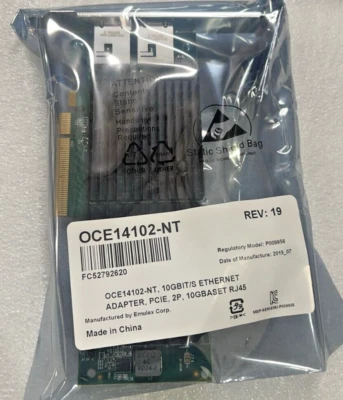 Emulex OCE14102-NT Dual-Port 10GBASE-T PCI-E 3.0 Ethernet Network Adapter - Image 1 of 2