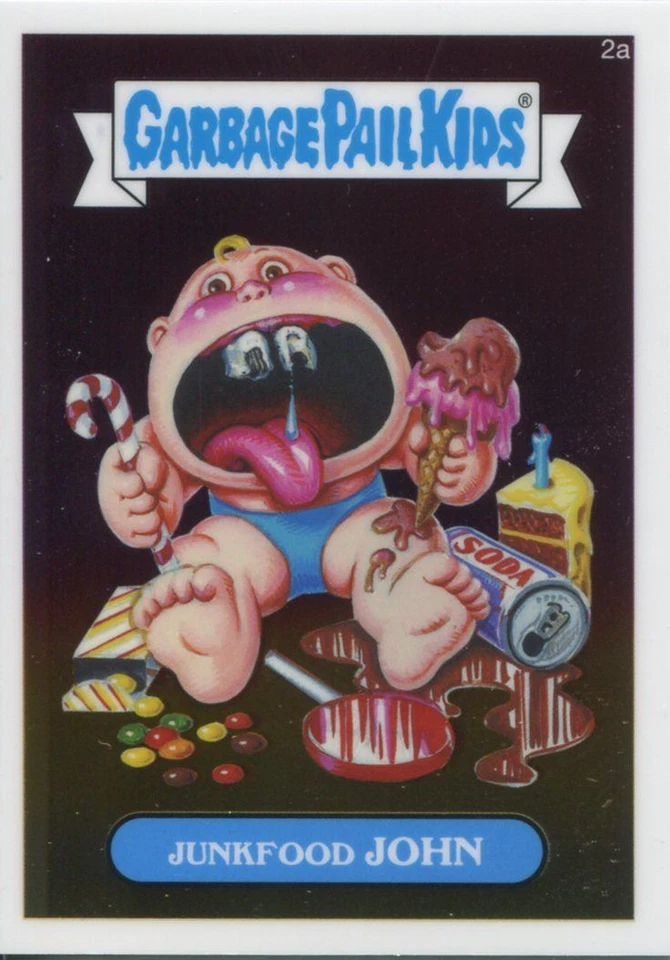 Garbage Pail Kids Chrome Series 1 Base Card 2a JUNKFOOD JOHN - Image 1 of 1
