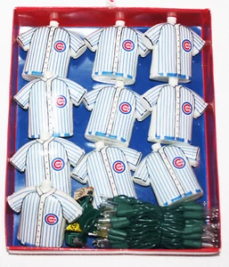 CHRISTMAS BASEBALL 10 TEN EACH BOX CHIICAGO CUBS CUBBIES LIGHTS JERSEY UNIFORM - Picture 1 of 2