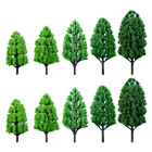 10x Modellbäume Kunststoff grün für DIY-Landschaft Eisenbahn Miniatur-Wald