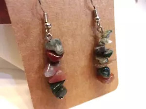 Pendientes de pieza de piedra mixta - Imagen 1 de 3