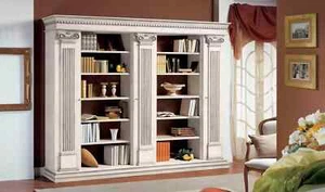 Vintage White Bookcase Office Furniture Shelves Design Shelf Cupboard - Picture 1 of 1